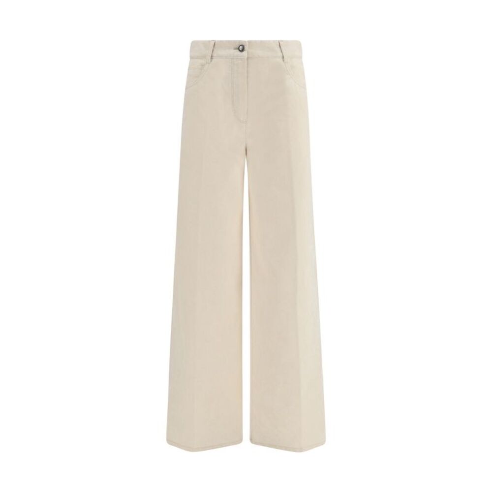 Forte_Forte Women Wide Leg Jeans In Flocked Denim